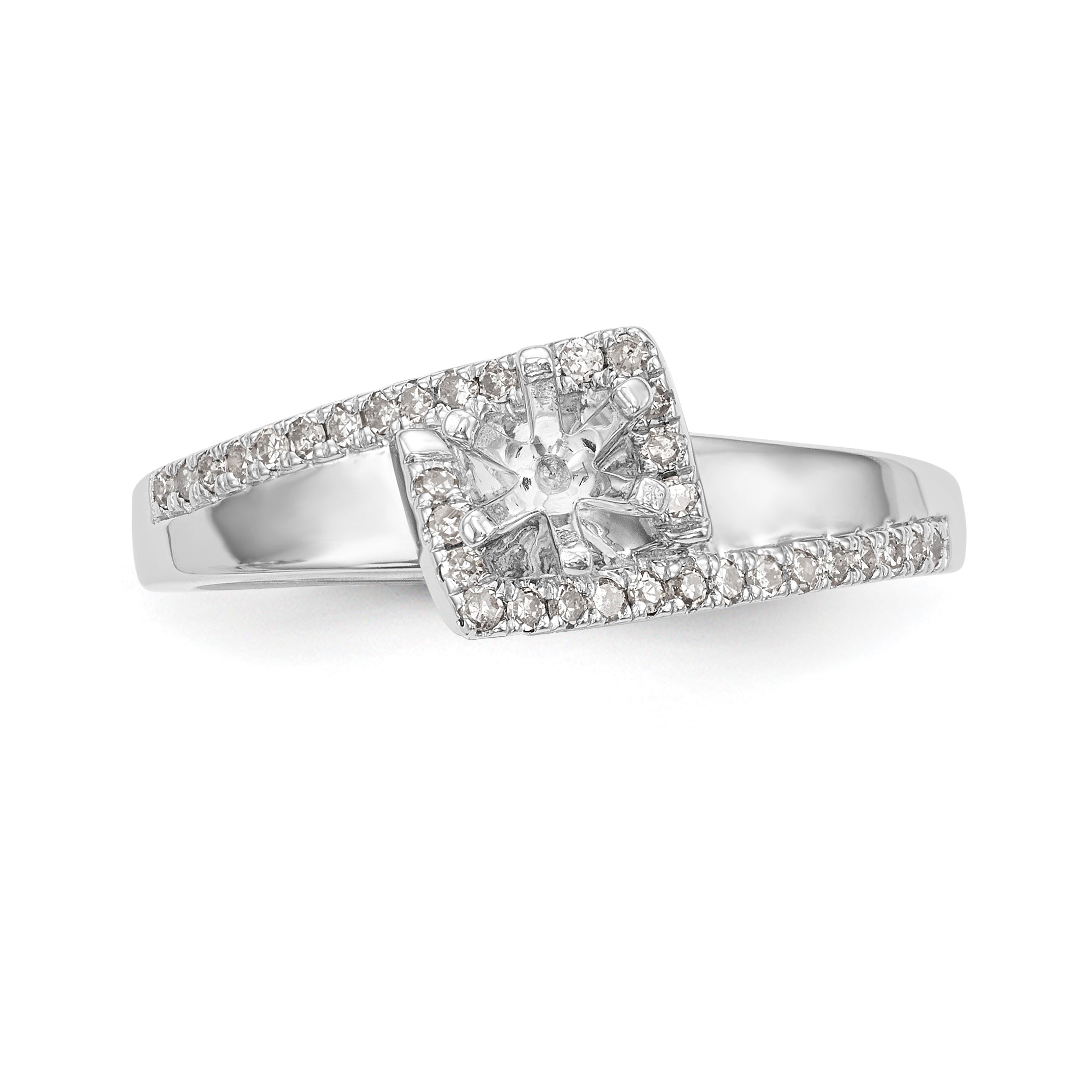 14kw Peg Set Simulated Diamond Engagement Ring