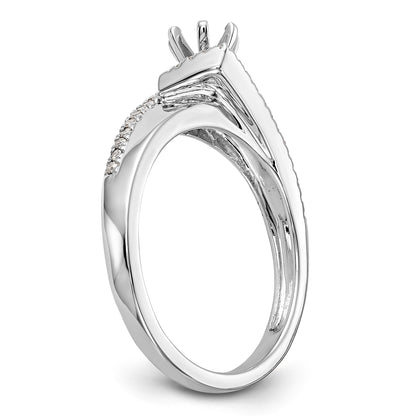14kw Peg Set Simulated Diamond Engagement Ring