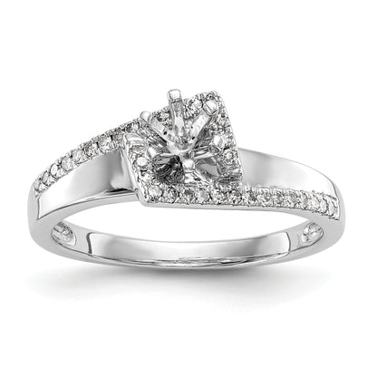 14kw Peg Set Simulated Diamond Engagement Ring