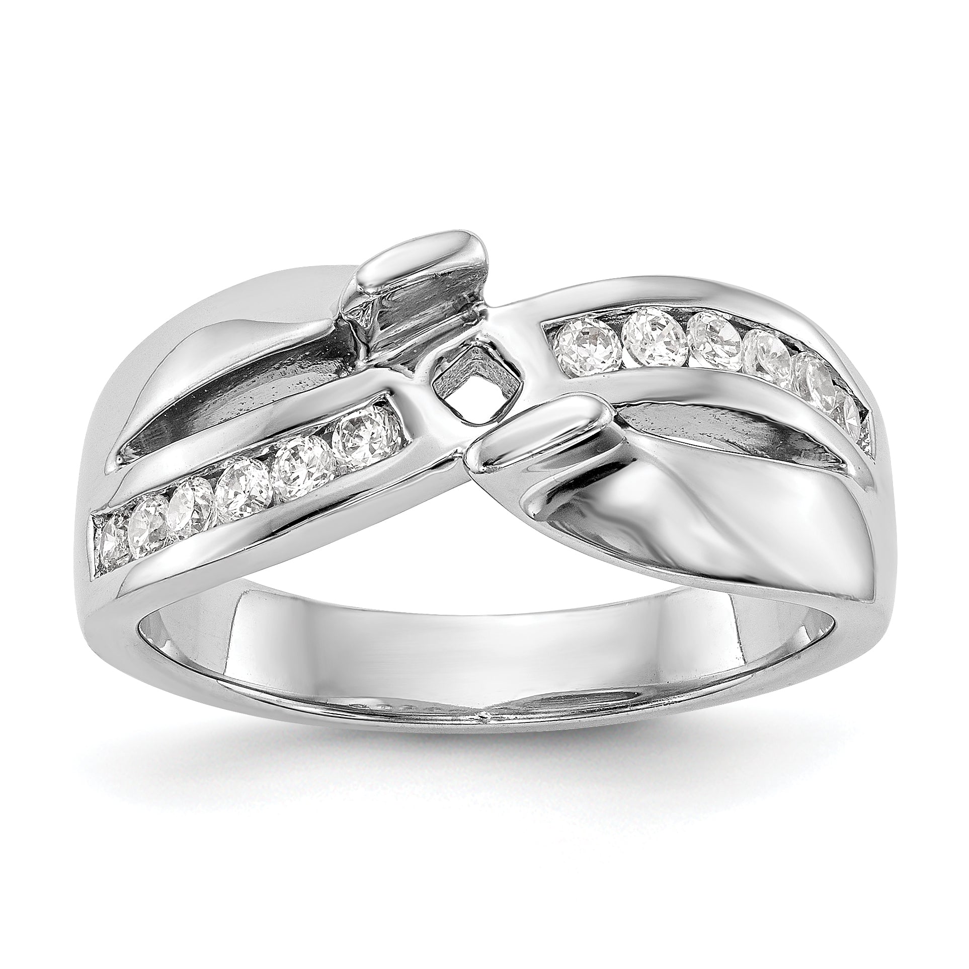 14kw Peg Set Simulated Diamond Engagement Ring