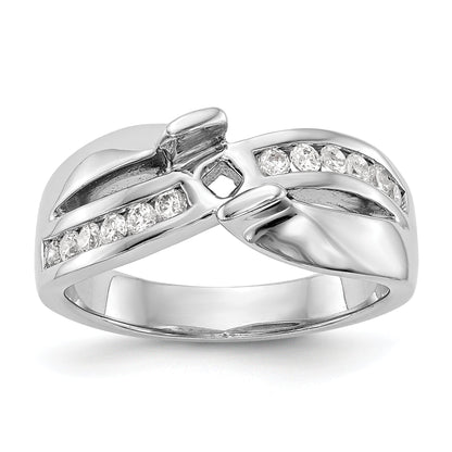 14kw Peg Set Simulated Diamond Engagement Ring