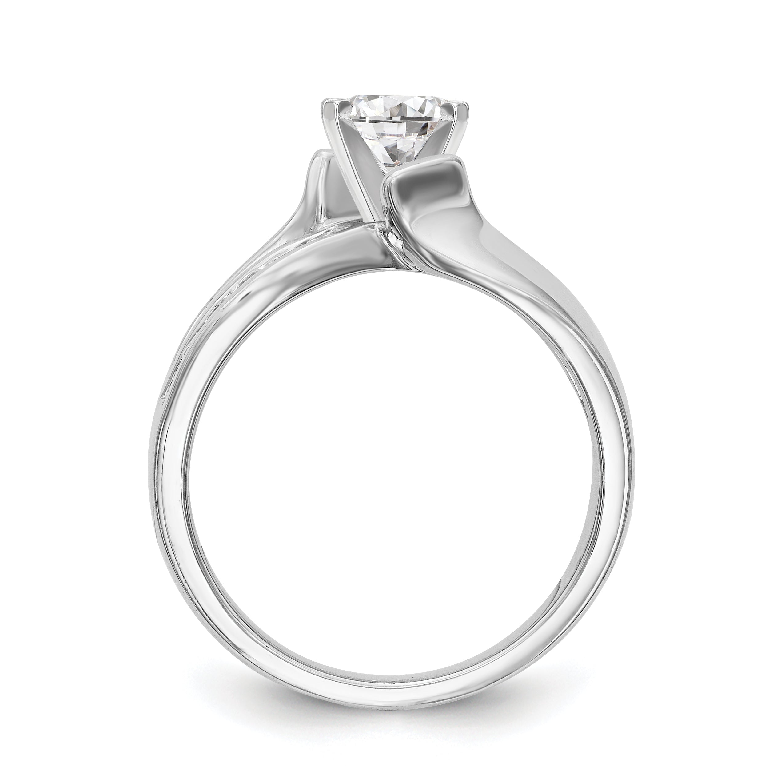 14kw Peg Set Simulated Diamond Engagement Ring