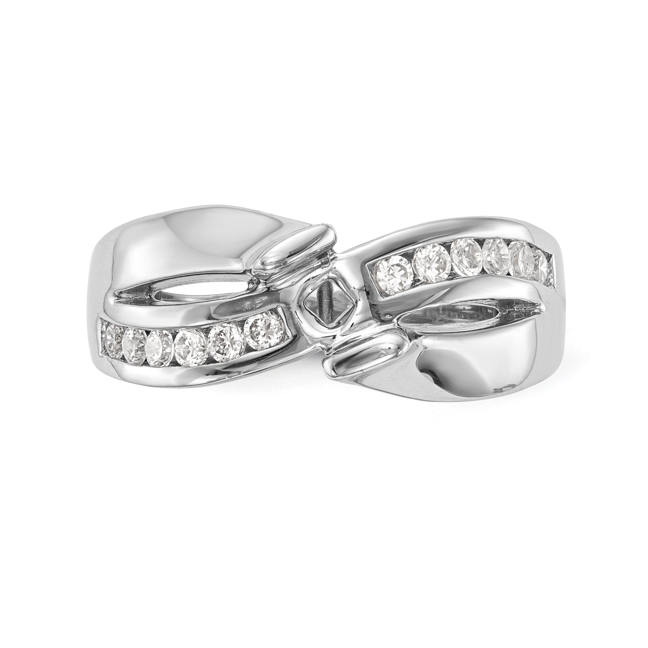 14kw Peg Set Simulated Diamond Engagement Ring