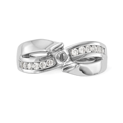 14kw Peg Set Simulated Diamond Engagement Ring