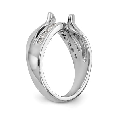 14kw Peg Set Simulated Diamond Engagement Ring