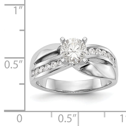 14kw Peg Set Simulated Diamond Engagement Ring