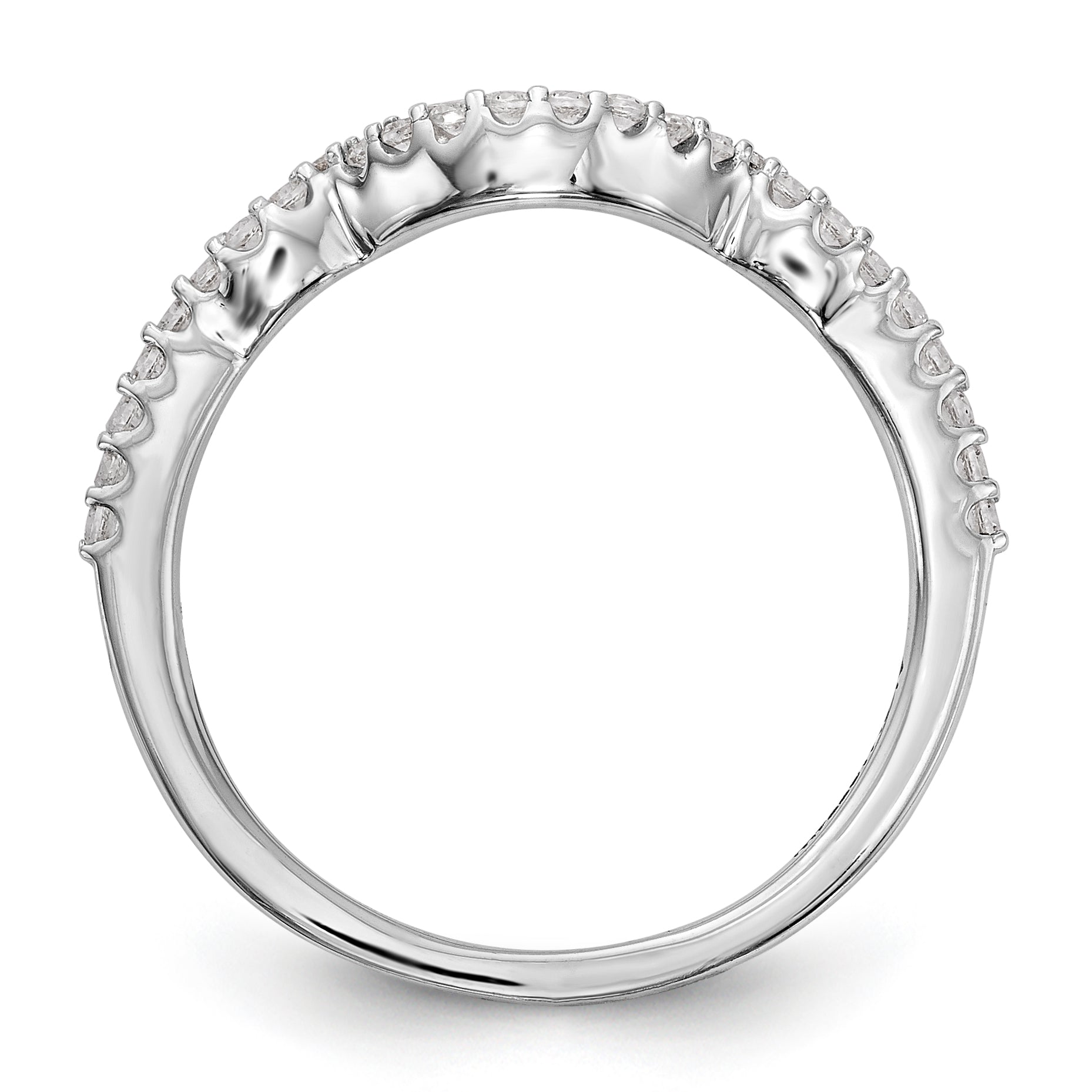 14k White Gold Diamond Wedding Band