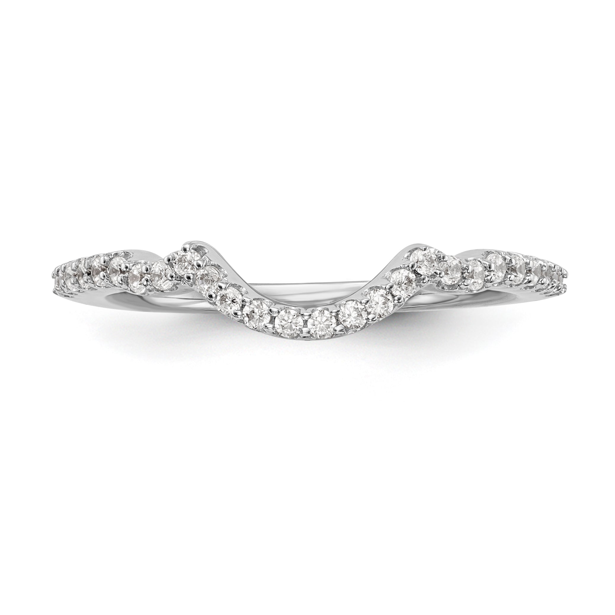 14k White Gold Diamond Wedding Band