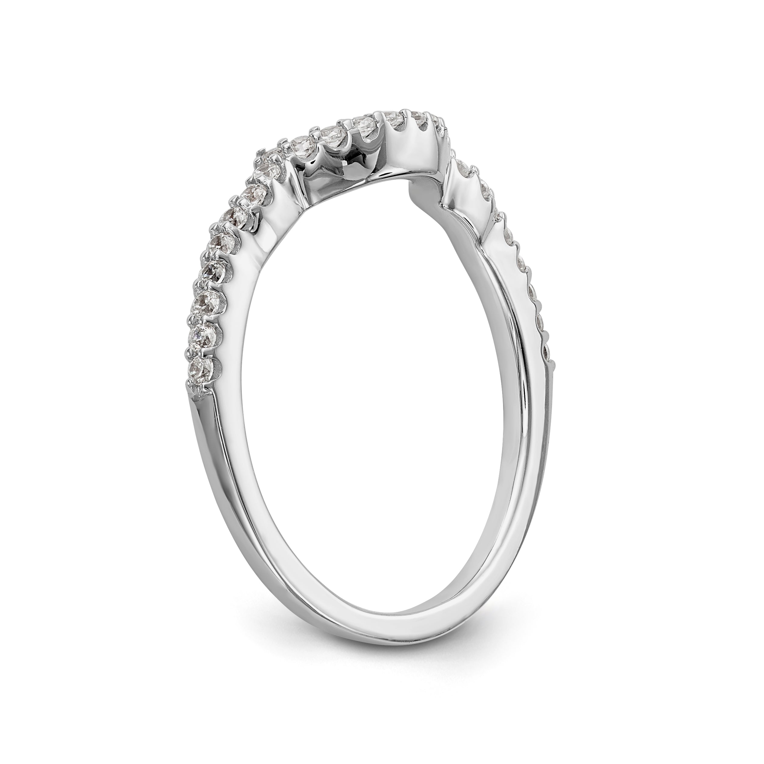 14k White Gold Diamond Wedding Band