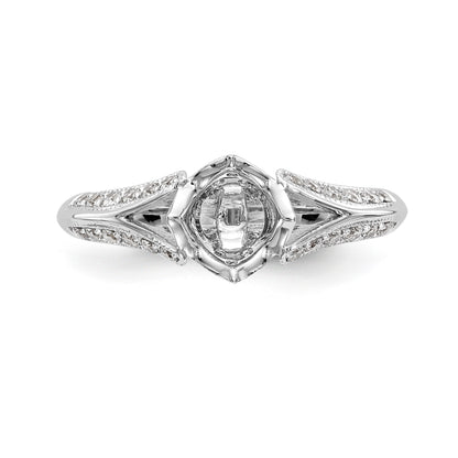 14kw Peg Set Simulated Diamond Criss Cross Engagement Ring