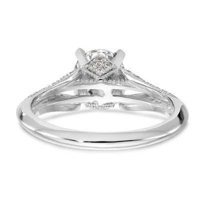 14kw Peg Set Simulated Diamond Criss Cross Engagement Ring
