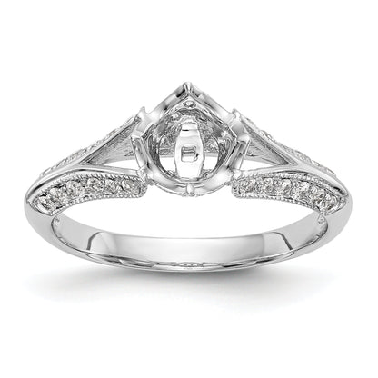 14kw Peg Set Simulated Diamond Criss Cross Engagement Ring