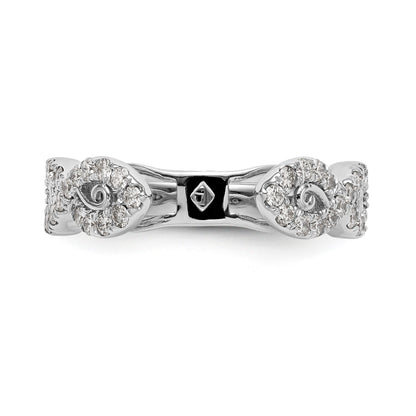 14k White Gold Peg Set Simulated Diamond Infinity Engagement Ring