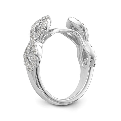 14k White Gold Peg Set Simulated Diamond Infinity Engagement Ring