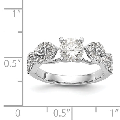 14k White Gold Peg Set Simulated Diamond Infinity Engagement Ring