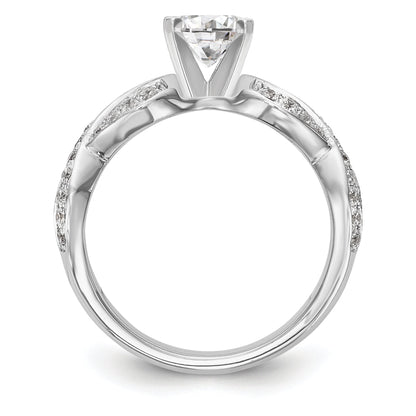 14k White Gold Peg Set Simulated Diamond Infinity Engagement Ring