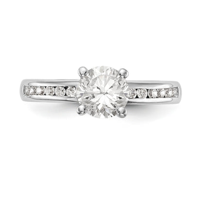 14K White Gold Simulated Diamond Engagement Ring