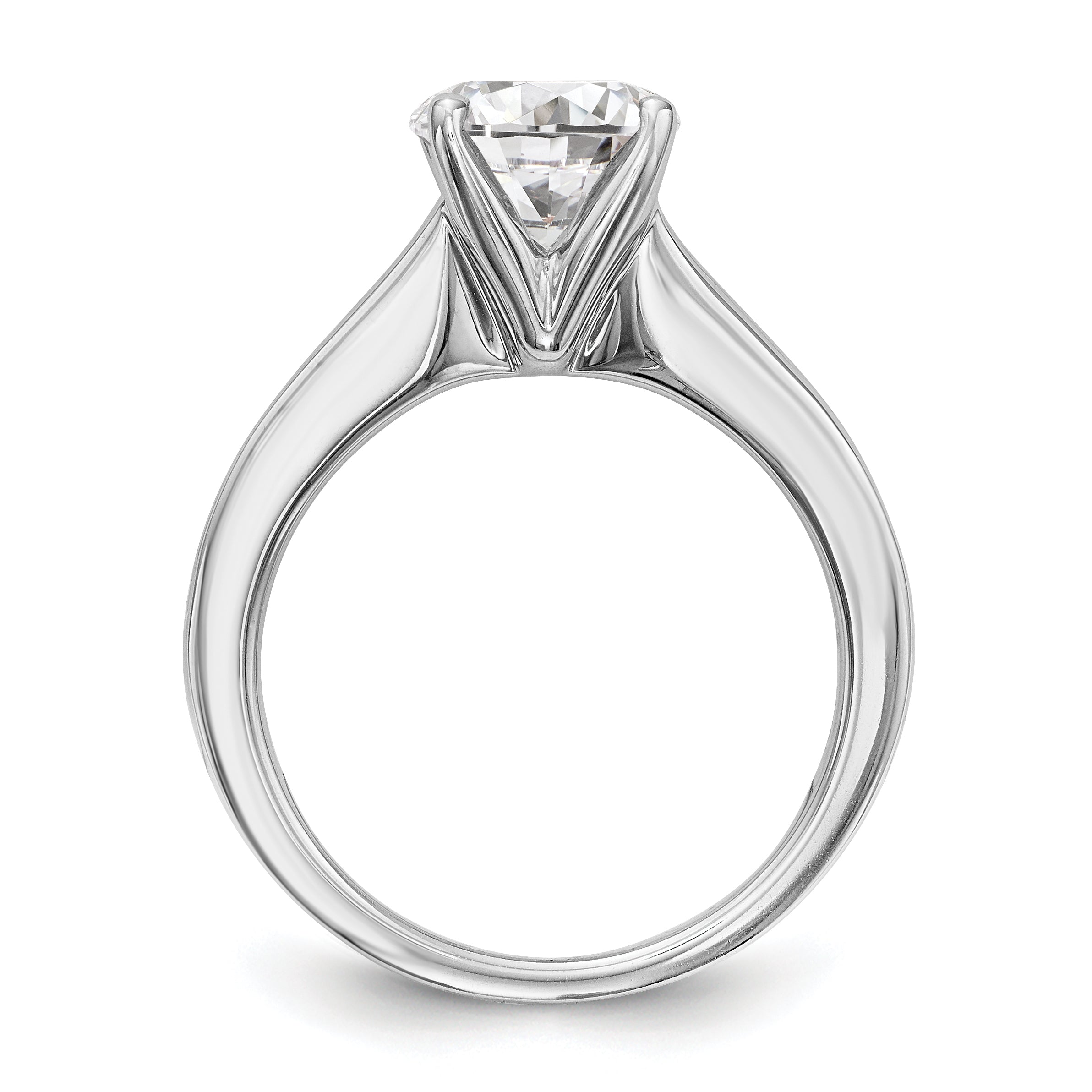 14K White Gold Simulated Diamond Engagement Ring