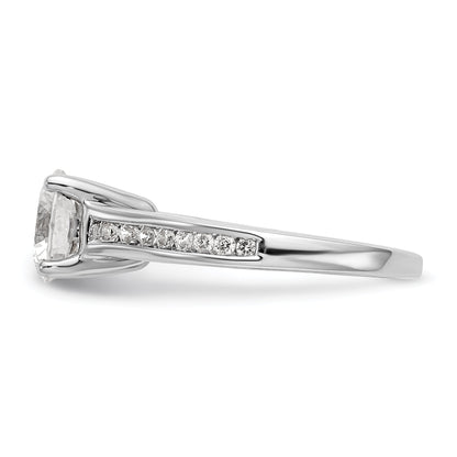 14K White Gold Simulated Diamond Engagement Ring