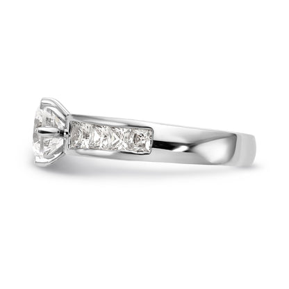 14kw Peg Set Simulated Diamond Engagement Ring