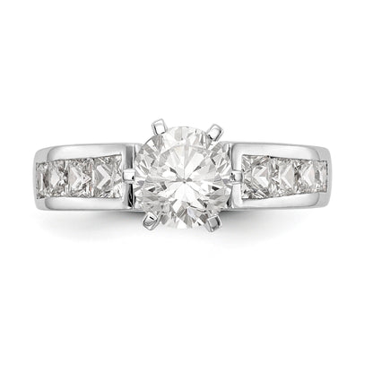 14kw Peg Set Simulated Diamond Engagement Ring