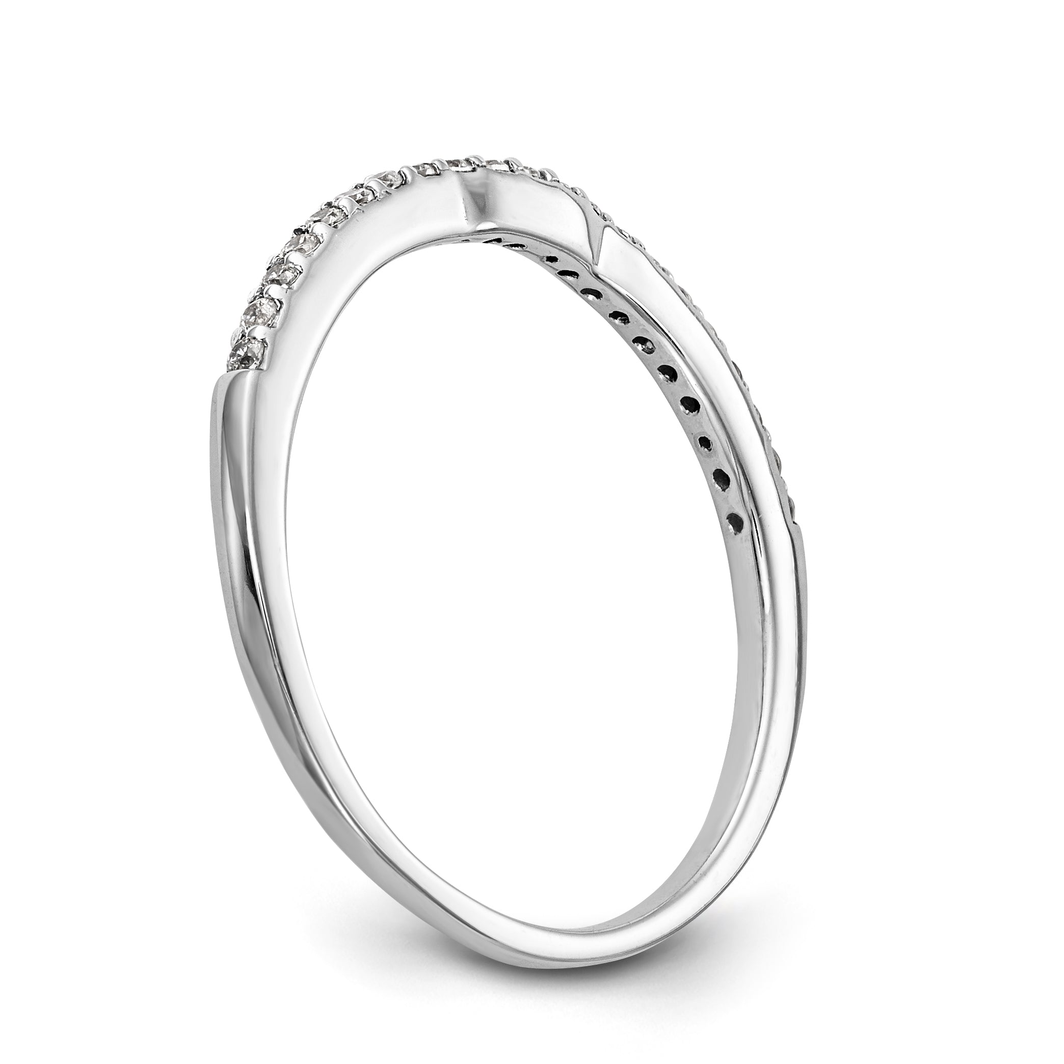 14k White Gold Diamond Wedding Band