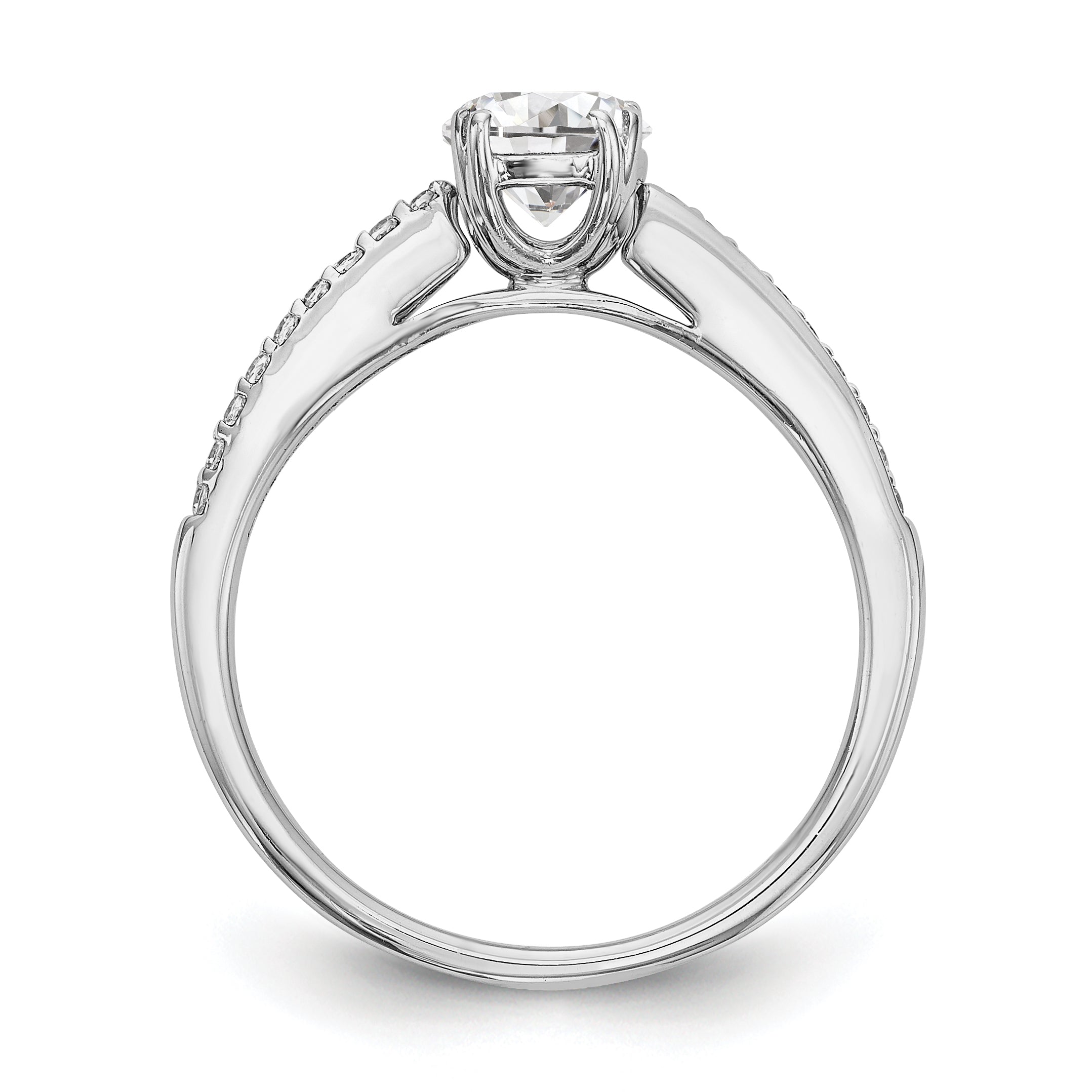 14K White Gold Simulated Diamond Engagement Ring