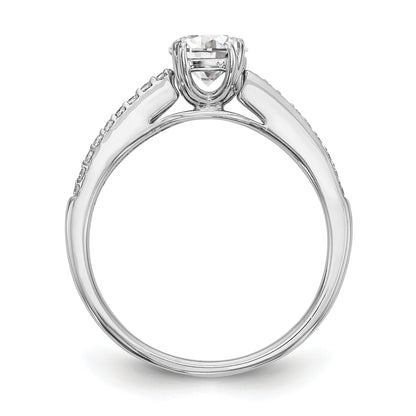 14K White Gold Simulated Diamond Engagement Ring