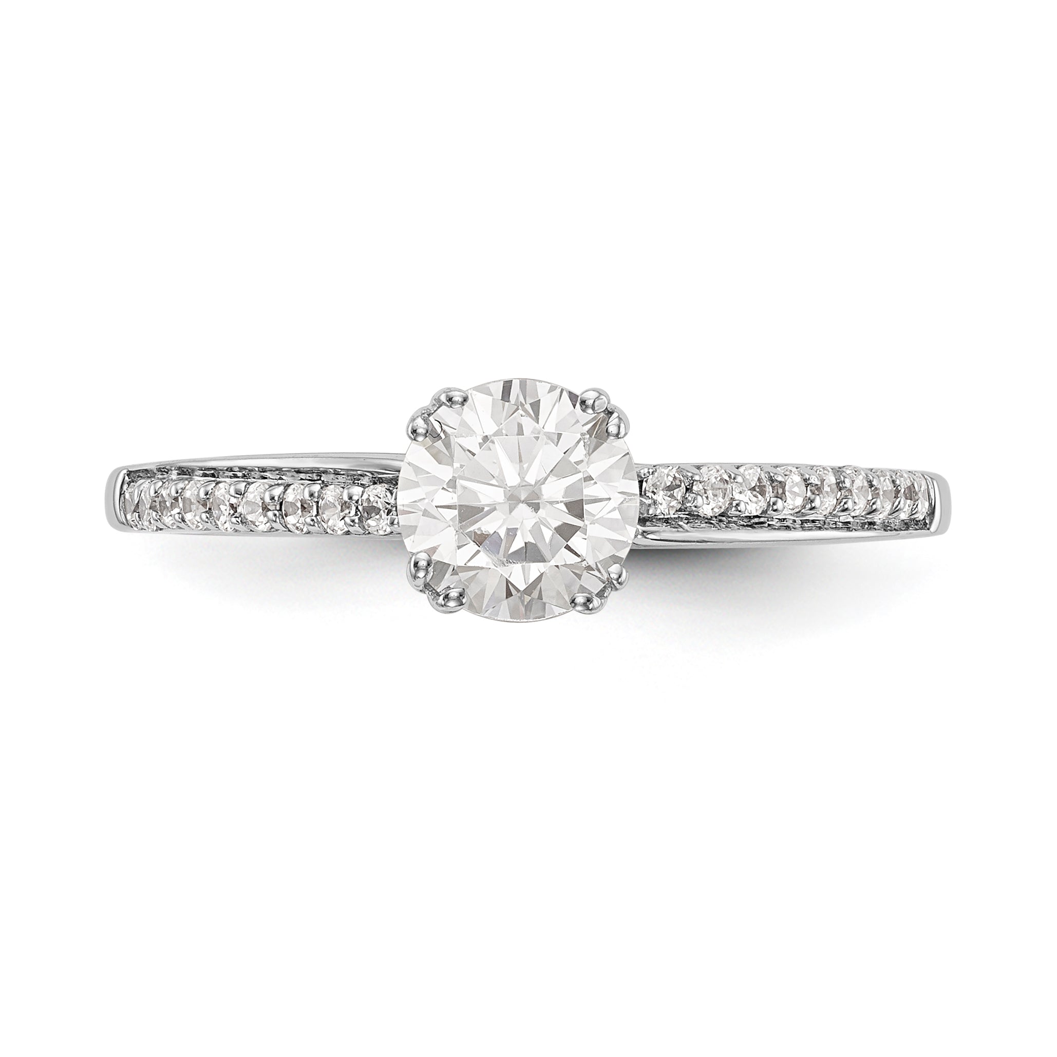 14K White Gold Simulated Diamond Engagement Ring