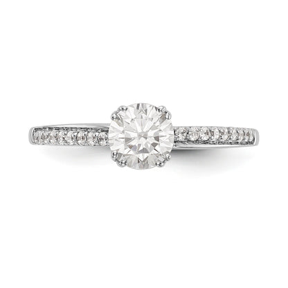 14K White Gold Simulated Diamond Engagement Ring
