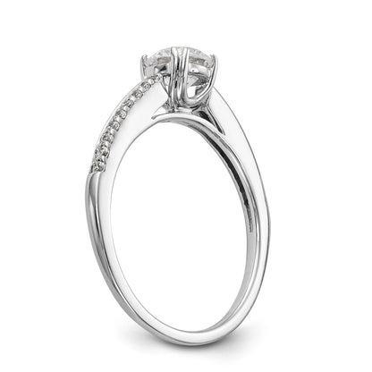 14K White Gold Simulated Diamond Engagement Ring