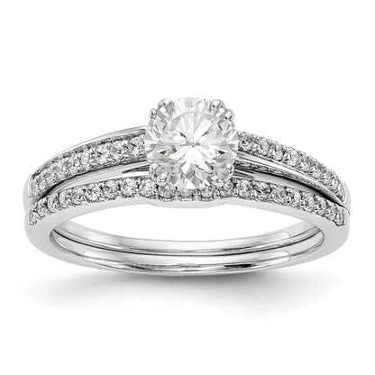 14K White Gold Simulated Diamond Engagement Ring