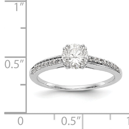 14K White Gold Simulated Diamond Engagement Ring