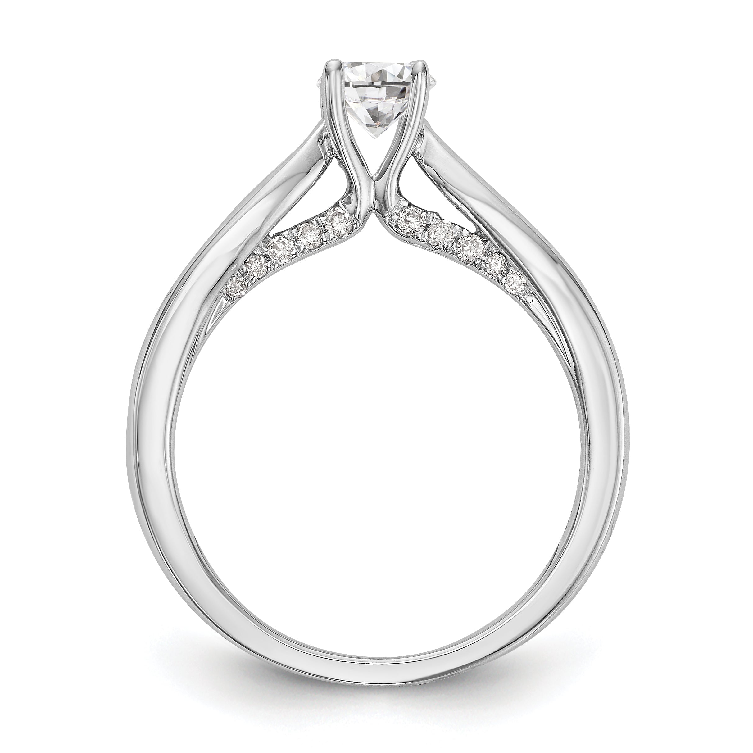 14K White Gold Simulated Diamond Engagement Ring