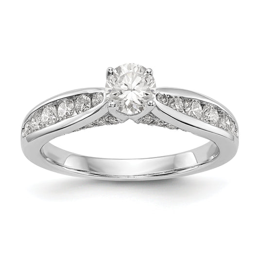 14K White Gold Simulated Diamond Engagement Ring