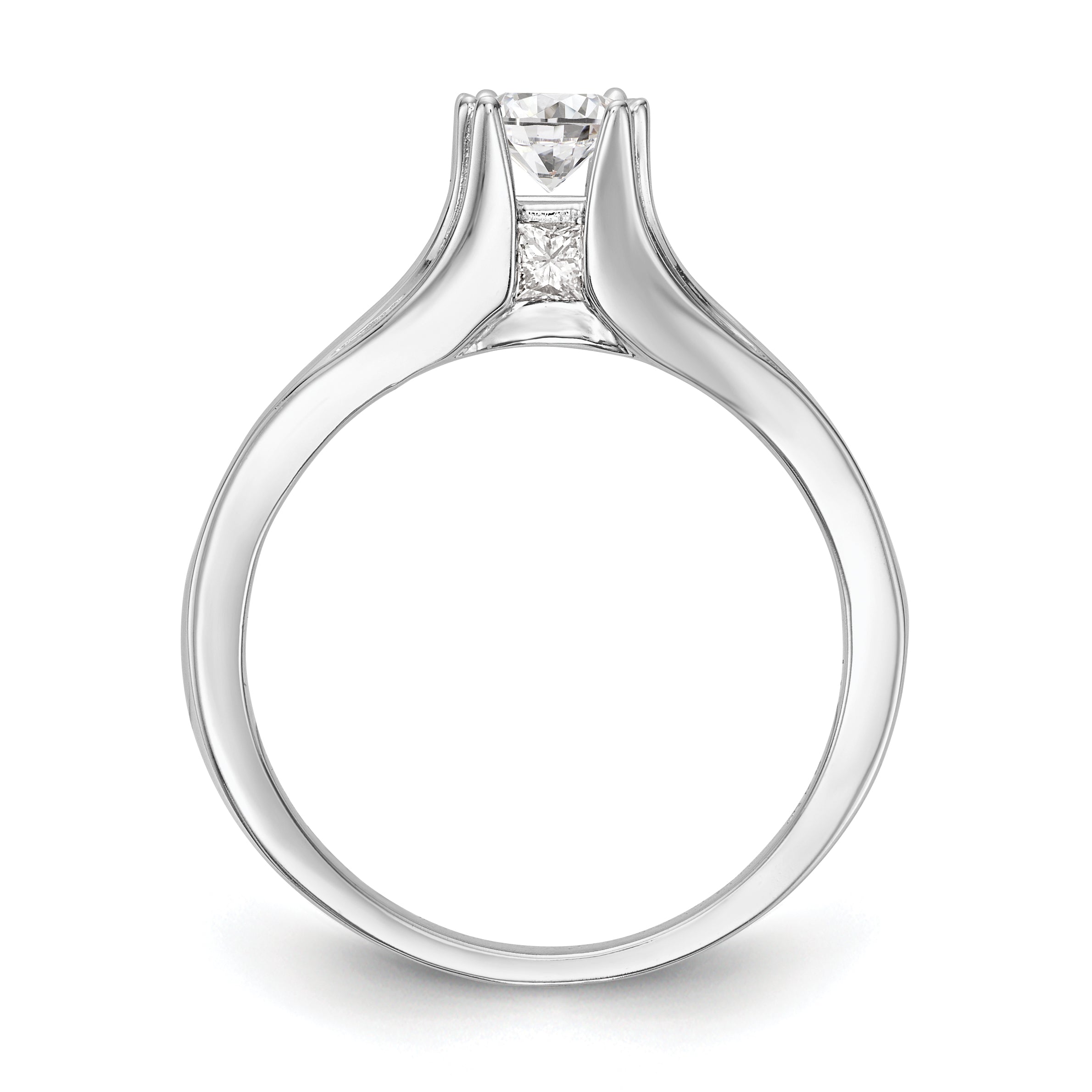 14K White Gold Simulated Diamond Engagement Ring