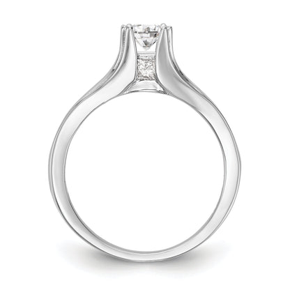 14K White Gold Simulated Diamond Engagement Ring