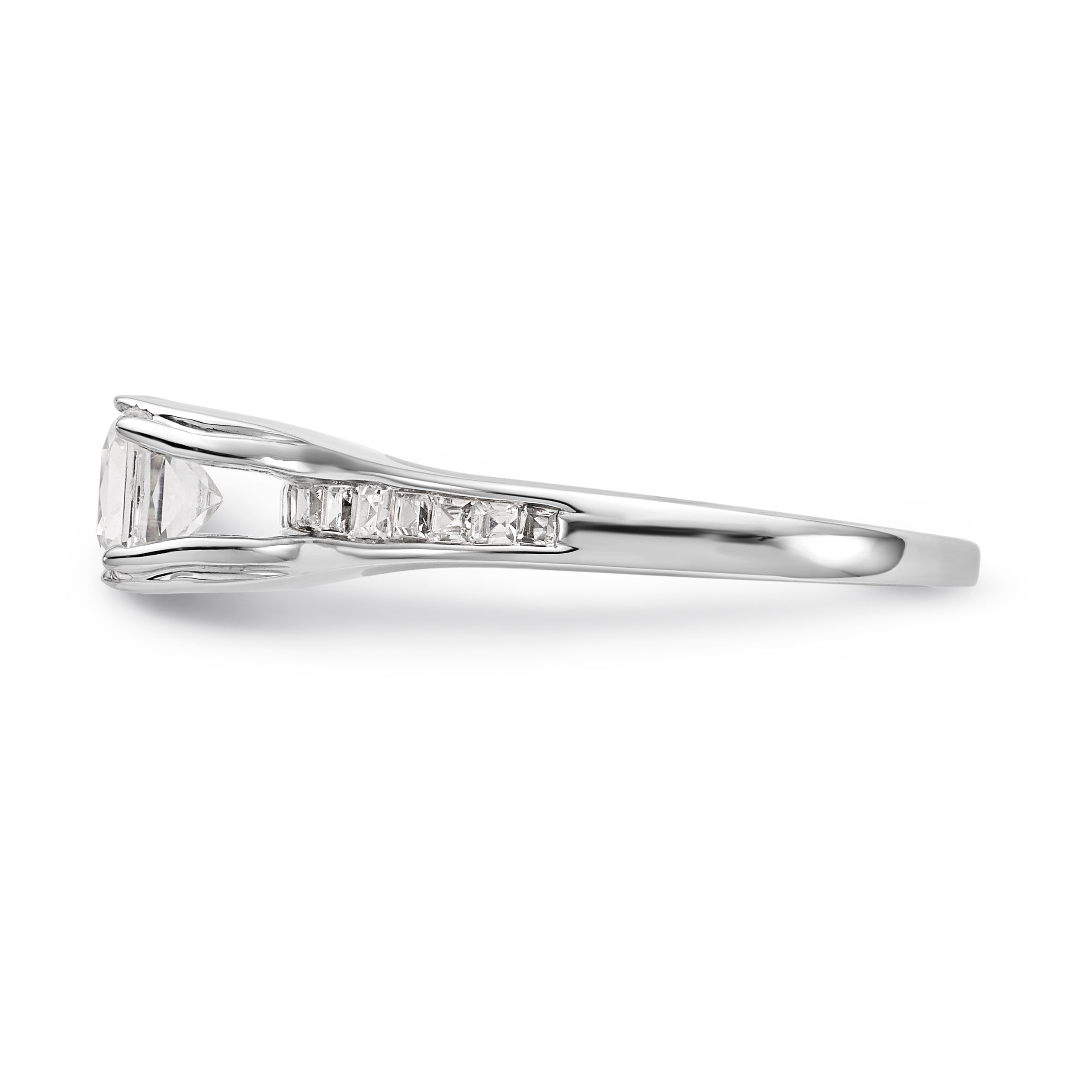 14K White Gold Simulated Diamond Engagement Ring