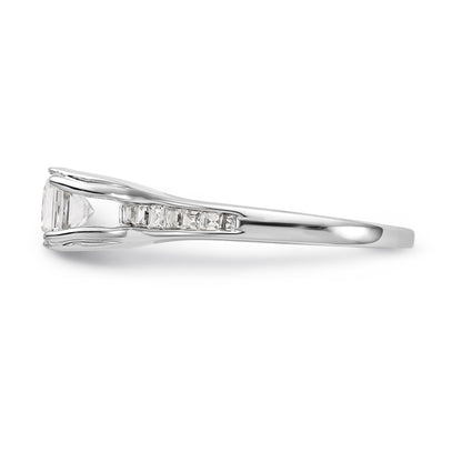 14K White Gold Simulated Diamond Engagement Ring