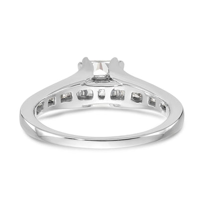 14K White Gold Simulated Diamond Engagement Ring