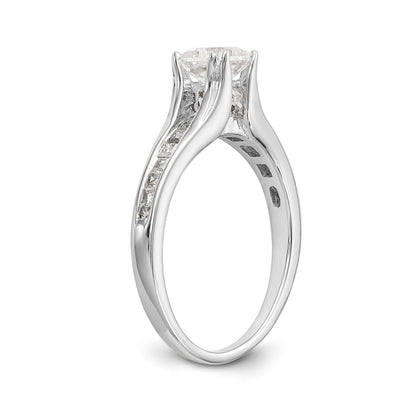 14K White Gold Simulated Diamond Engagement Ring