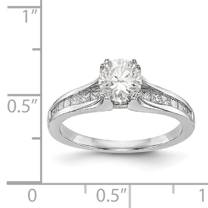 14K White Gold Simulated Diamond Engagement Ring