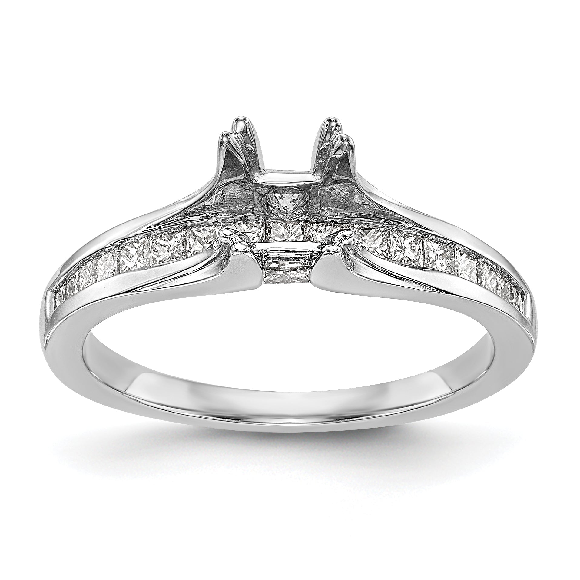 14K White Gold Simulated Diamond Engagement Ring