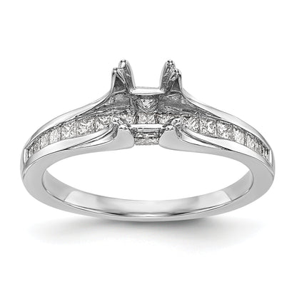 14K White Gold Simulated Diamond Engagement Ring