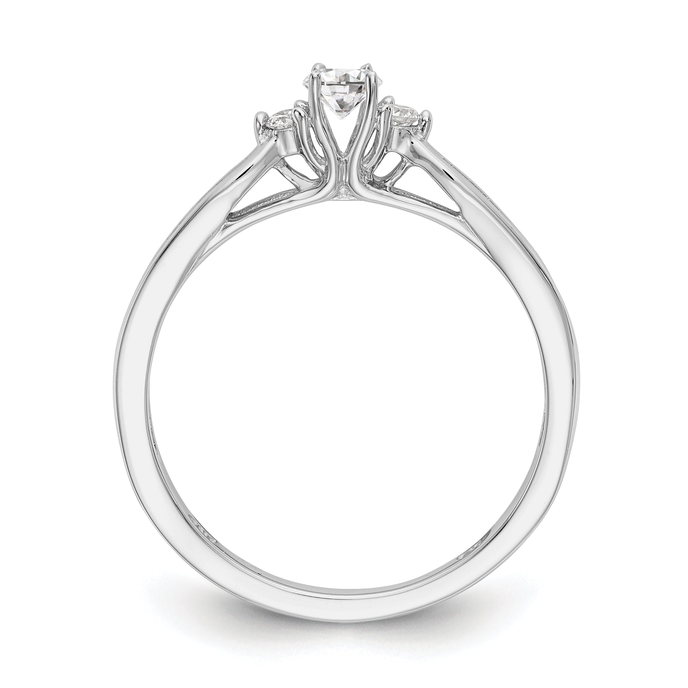 14K White Gold Simulated Diamond Engagement Ring