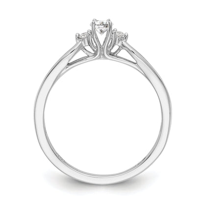 14K White Gold Simulated Diamond Engagement Ring