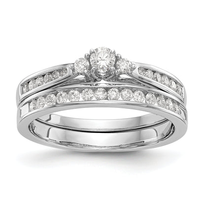 14K White Gold Simulated Diamond Engagement Ring