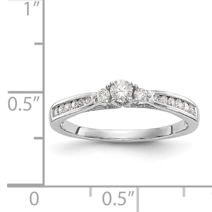 14K White Gold Simulated Diamond Engagement Ring