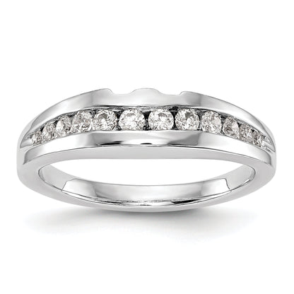 14k White Gold Diamond Wedding Band