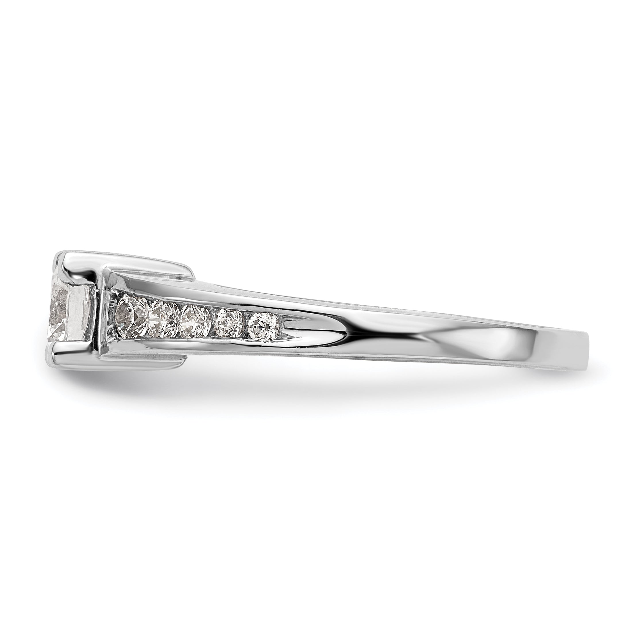 14K White Gold Simulated Diamond Engagement Ring